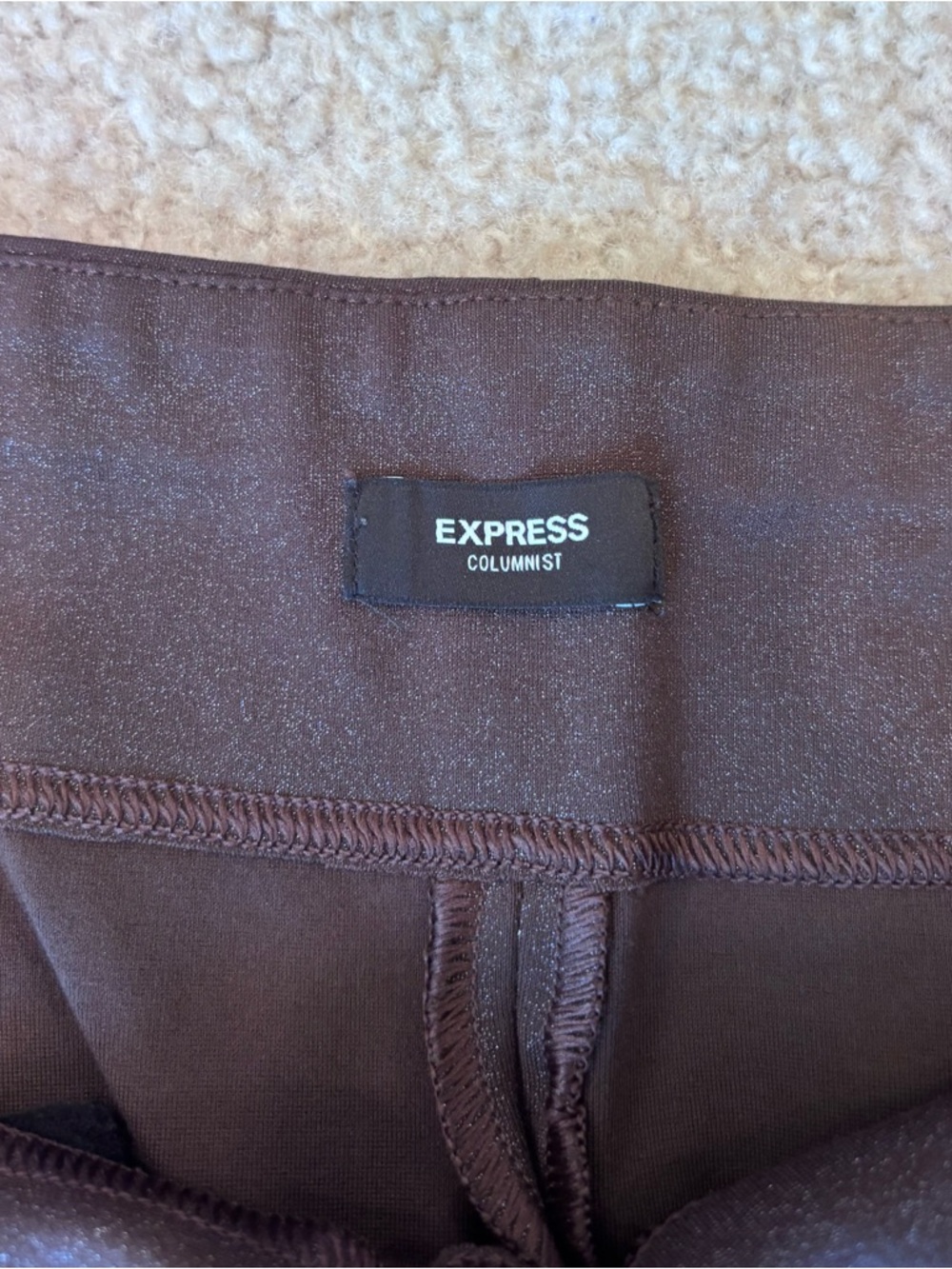 Express Columnist Brown High-Rise Work Pants w/ Stretch Wrap Plus Size 2X - Picture 4 of 6